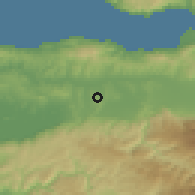 Shaded relief of the 53 km around Görükle, drawn from the GMTED2010 grid
