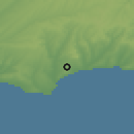 Shaded relief of the 53 km around Gümüşyaka, drawn from the GMTED2010 grid