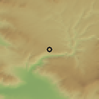 Shaded relief of the 54 km around Güney, drawn from the GMTED2010 grid