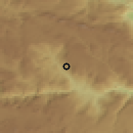 Shaded relief of the 54 km around Güneyyurt, drawn from the GMTED2010 grid
