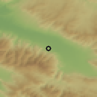 Shaded relief of the 54 km around Alaşehir, drawn from the GMTED2010 grid