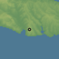 Shaded relief of the 53 km around Gürpınar, drawn from the GMTED2010 grid