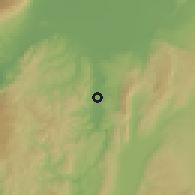 Shaded relief of the 55 km around Hacıpaşa, drawn from the GMTED2010 grid