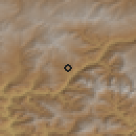 Shaded relief of the 54 km around Hakkari, drawn from the GMTED2010 grid