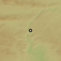 Shaded relief of the 54 km around Halfeti, drawn from the GMTED2010 grid