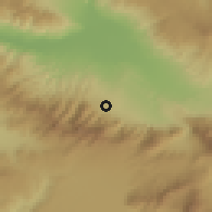 Shaded relief of the 54 km around Hallaçlar, drawn from the GMTED2010 grid