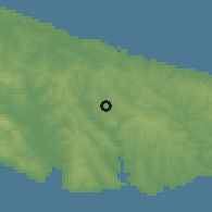 Shaded relief of the 53 km around Haraççı, drawn from the GMTED2010 grid