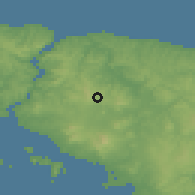 Shaded relief of the 53 km around Alemdağ, drawn from the GMTED2010 grid