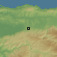 Shaded relief of the 53 km around Hasanağa, drawn from the GMTED2010 grid