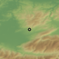 Shaded relief of the 53 km around Hendek, drawn from the GMTED2010 grid
