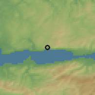 Shaded relief of the 53 km around Hereke, drawn from the GMTED2010 grid