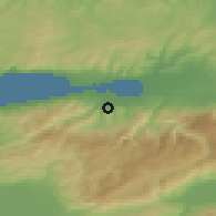 Shaded relief of the 53 km around Hisareyn, drawn from the GMTED2010 grid