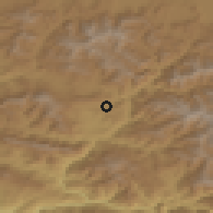Shaded relief of the 54 km around Hizan, drawn from the GMTED2010 grid