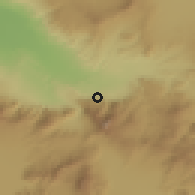 Shaded relief of the 54 km around Honaz, drawn from the GMTED2010 grid