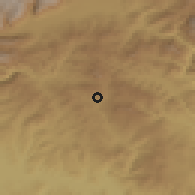 Shaded relief of the 54 km around Hozat, drawn from the GMTED2010 grid
