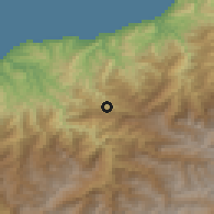 Shaded relief of the 53 km around Ilıca, drawn from the GMTED2010 grid