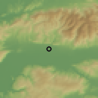 Shaded relief of the 54 km around İncirliova, drawn from the GMTED2010 grid