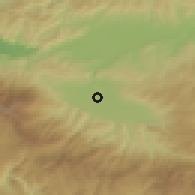Shaded relief of the 53 km around İnegöl, drawn from the GMTED2010 grid