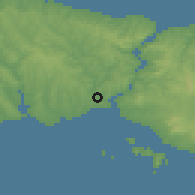 Shaded relief of the 53 km around İstanbul, drawn from the GMTED2010 grid