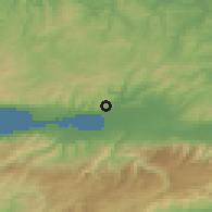 Shaded relief of the 53 km around İzmit, drawn from the GMTED2010 grid