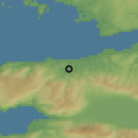 Shaded relief of the 53 km around Kadıköy, drawn from the GMTED2010 grid