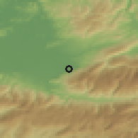 Shaded relief of the 53 km around Altındere, drawn from the GMTED2010 grid