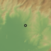Shaded relief of the 54 km around Kadirli, drawn from the GMTED2010 grid
