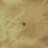 Shaded relief of the 54 km around Kale, drawn from the GMTED2010 grid
