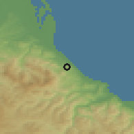Shaded relief of the 53 km around Altınkum, drawn from the GMTED2010 grid