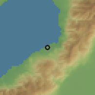 Shaded relief of the 54 km around Karaağaç, drawn from the GMTED2010 grid