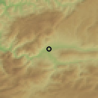 Shaded relief of the 53 km around Karabük, drawn from the GMTED2010 grid