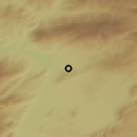 Shaded relief of the 54 km around Karacasu, drawn from the GMTED2010 grid