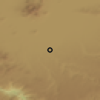 Shaded relief of the 54 km around Karaman, drawn from the GMTED2010 grid