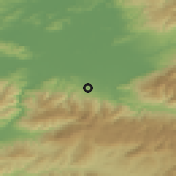 Shaded relief of the 53 km around Karapürçek, drawn from the GMTED2010 grid