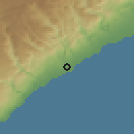 Shaded relief of the 54 km around Kargipinari, drawn from the GMTED2010 grid