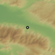 Shaded relief of the 54 km around Kavaklıdere, drawn from the GMTED2010 grid