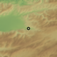 Shaded relief of the 53 km around Kaynaşlı, drawn from the GMTED2010 grid