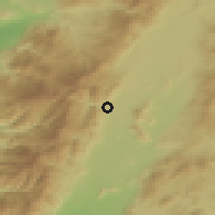 Shaded relief of the 54 km around Altinüzüm, drawn from the GMTED2010 grid