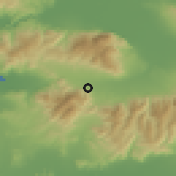 Shaded relief of the 54 km around Kemalpaşa, drawn from the GMTED2010 grid