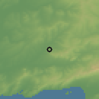 Shaded relief of the 53 km around Keşan, drawn from the GMTED2010 grid