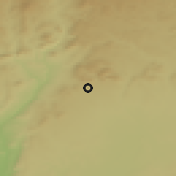 Shaded relief of the 54 km around Kilis, drawn from the GMTED2010 grid