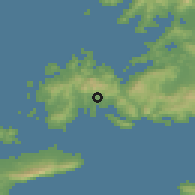 Shaded relief of the 54 km around Konacık, drawn from the GMTED2010 grid