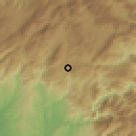 Shaded relief of the 54 km around Andırın, drawn from the GMTED2010 grid