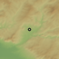 Shaded relief of the 54 km around Köprübaşı, drawn from the GMTED2010 grid