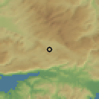 Shaded relief of the 54 km around Kötekli, drawn from the GMTED2010 grid
