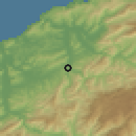 Shaded relief of the 53 km around Kozcağız, drawn from the GMTED2010 grid