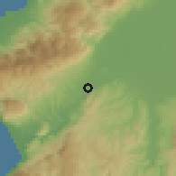Shaded relief of the 55 km around Küçükdalyan, drawn from the GMTED2010 grid