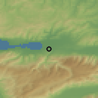 Shaded relief of the 53 km around Kullar, drawn from the GMTED2010 grid