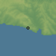 Shaded relief of the 53 km around Kumburgaz, drawn from the GMTED2010 grid