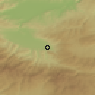Shaded relief of the 53 km around Kurşunlu, drawn from the GMTED2010 grid